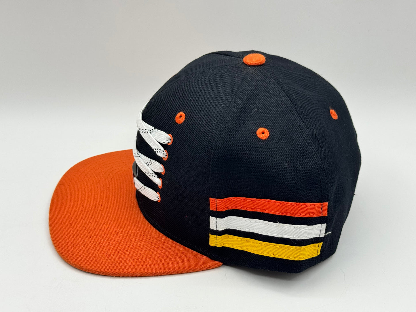 Anaheim Ducks Lace Snapback Cap – Black / Orange