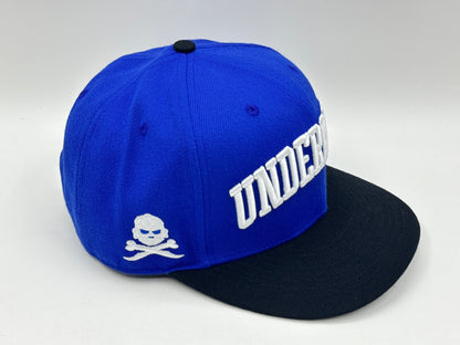 “Underrated” Snapback Cap – Royal Blue / Black by KRWN