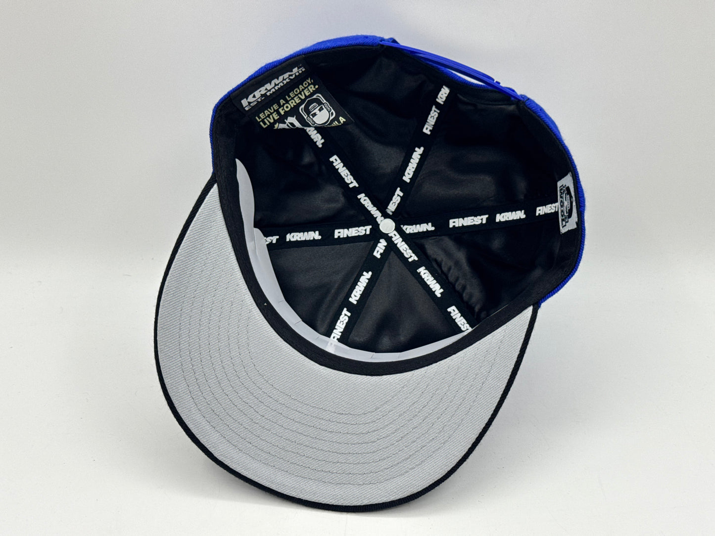 “Underrated” Snapback Cap – Royal Blue / Black by KRWN