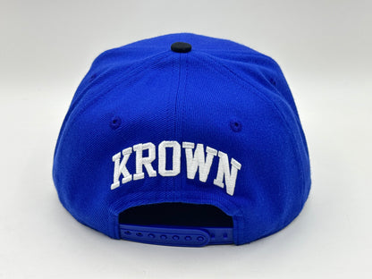 “Underrated” Snapback Cap – Royal Blue / Black by KRWN