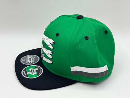 Dallas Stars Hockey Lace Snapback Cap – Green / Black
