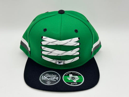 Dallas Stars Hockey Lace Snapback Cap – Green / Black