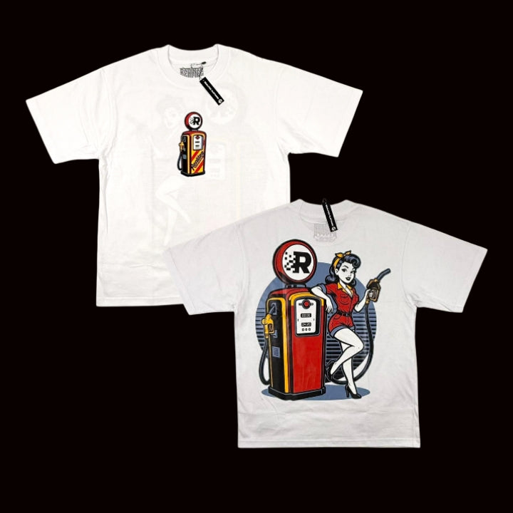 Diesel Pump Retro Fuel Girl Graphic T-Shirt by Realitee Clothing