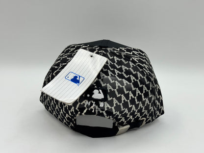 LA Monogram Mesh Snapback Cap (Black/White)