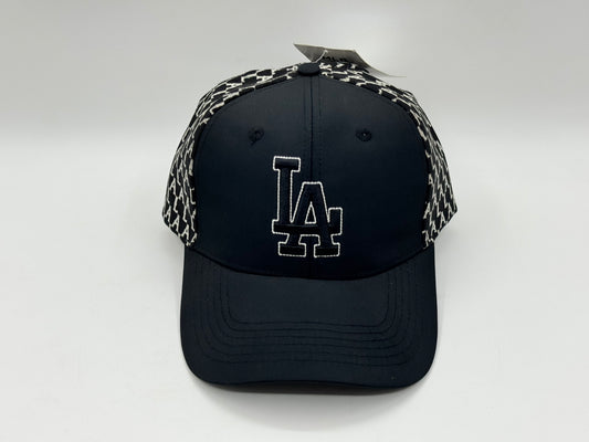 LA Monogram Mesh Snapback Cap (Black/White)