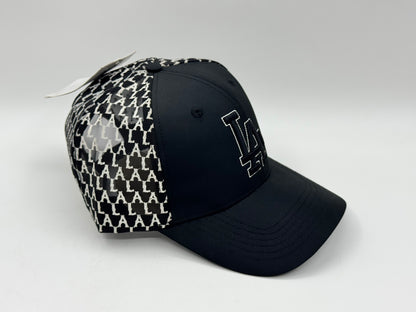 LA Monogram Mesh Snapback Cap (Black/White)