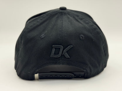DK All-Black Snake Embroidery Snapback Cap