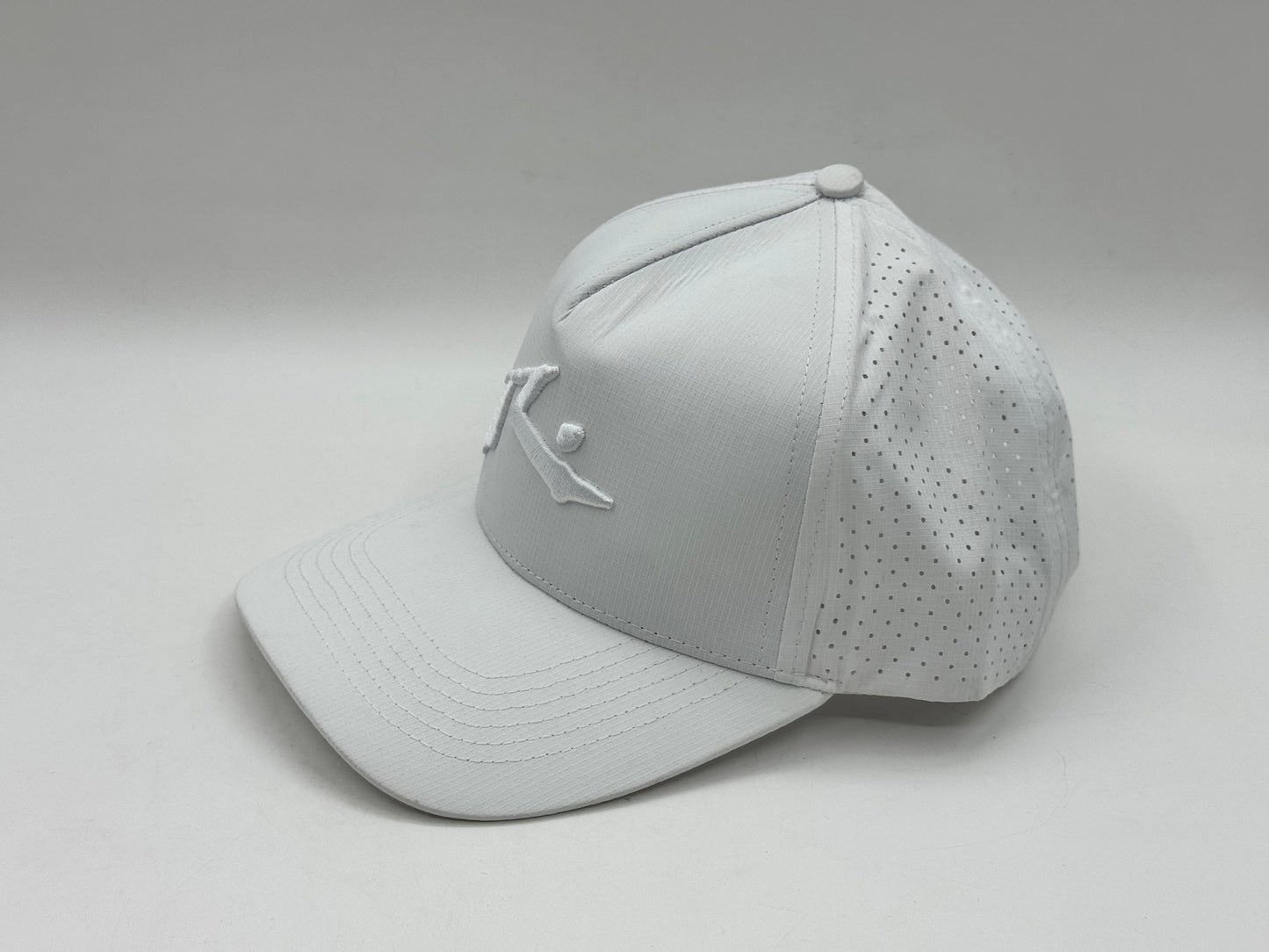 All-White Performance Snapback Cap
