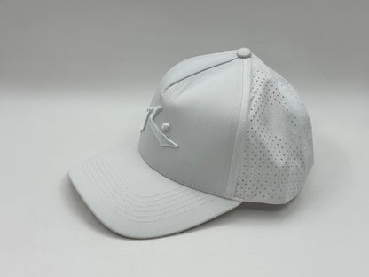 All-White Performance Snapback Cap