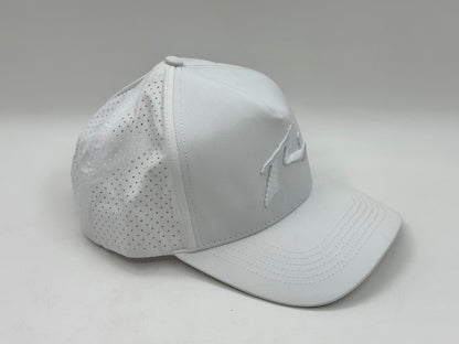All-White Performance Snapback Cap