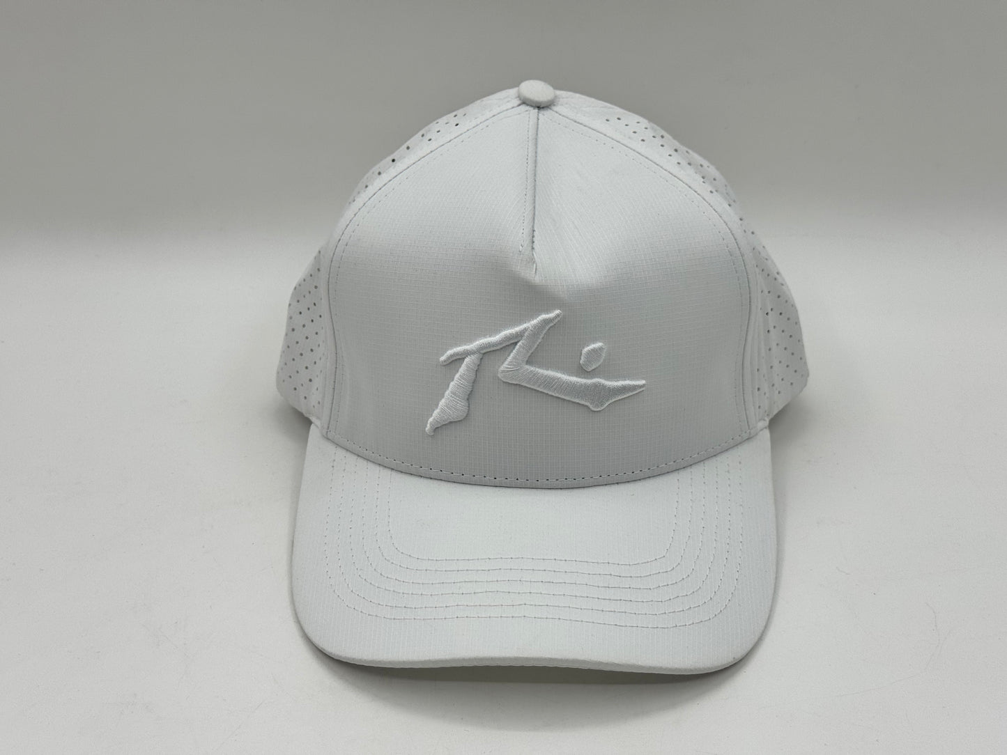 All-White Performance Snapback Cap