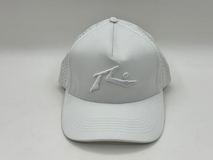 All-White Performance Snapback Cap