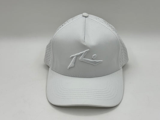 All-White Performance Snapback Cap