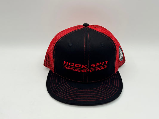 Hook Spit Trucker Cap – Black / Red