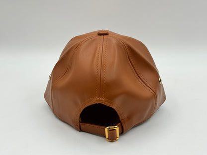 Premium Leather Strap Cap – Brown