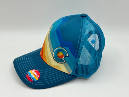Retro Wave Trucker Cap – Teal Edition