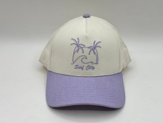 Surf City Cap – Cream/Lavender