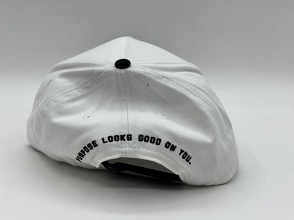 Purpose Snapback Cap – White/Black