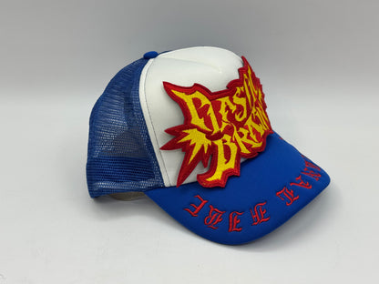 Plastic Brain Trucker Cap – Blue/White