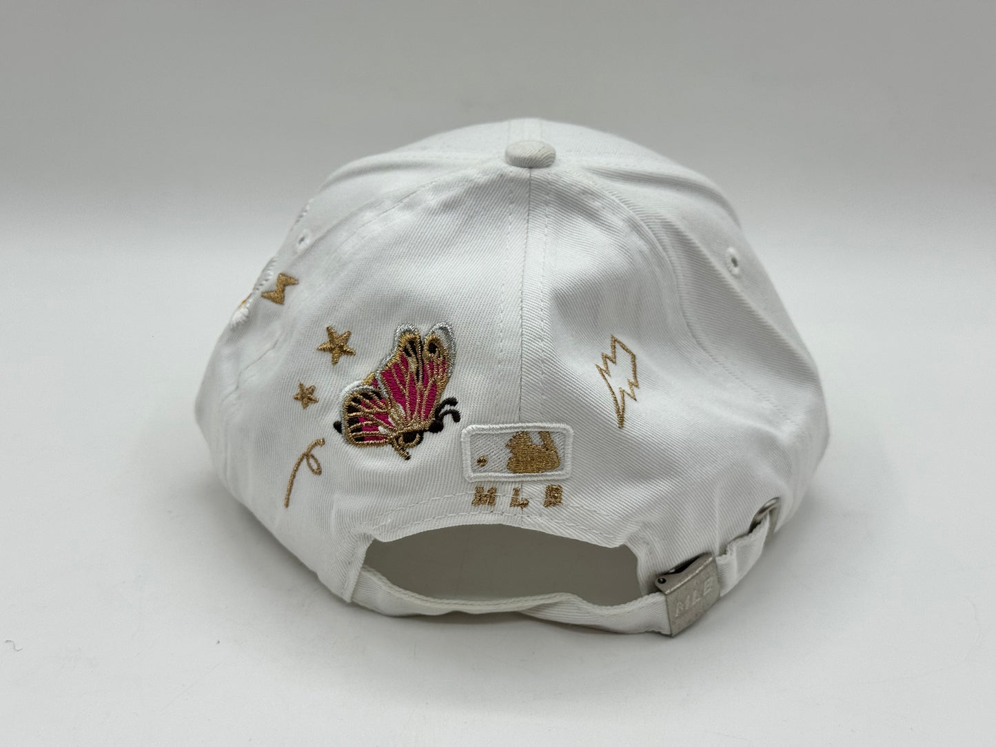NY Floral Embroidered Cap – White / Gold