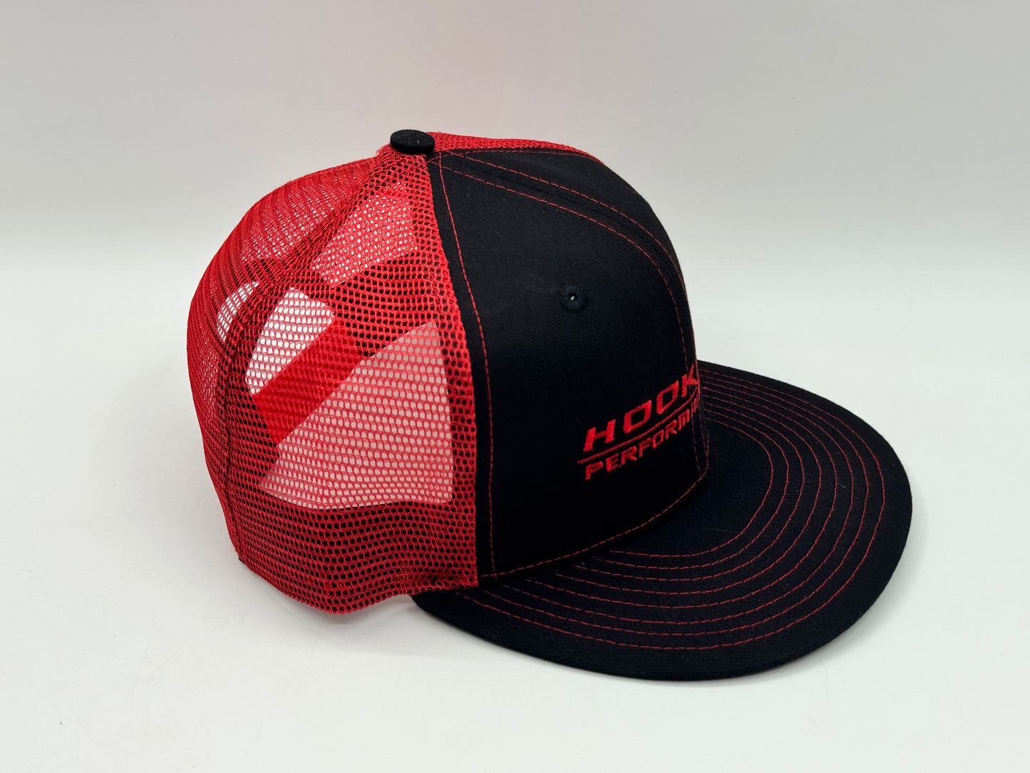 Hook Spit Trucker Cap – Black / Red