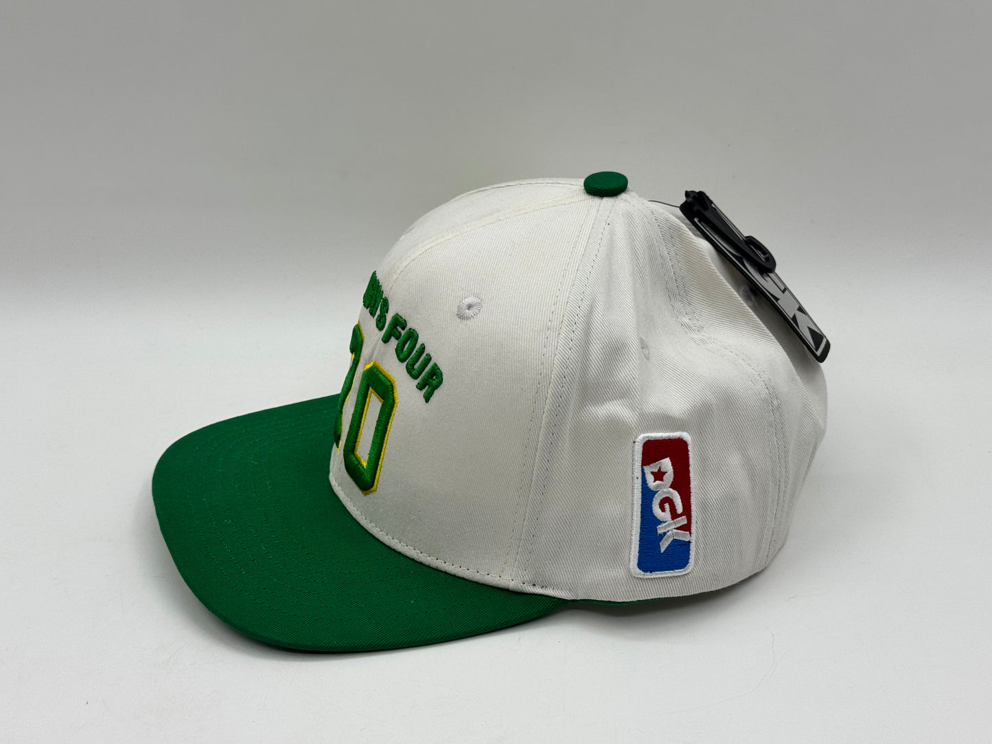 “Always Four 20” Snapback Cap – White / Green