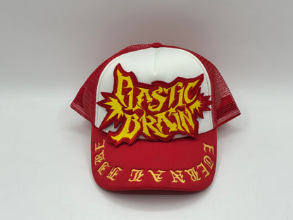 Plastic Brain Trucker Cap – Red/White